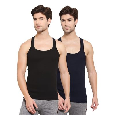 Macho Men's Gym Vest With Contrast Neck Piping Sporto By Macho (Style #222)