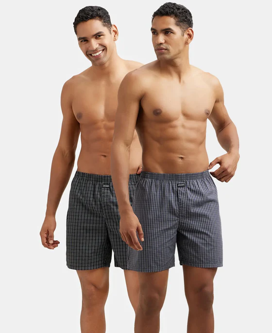 Jockey Cotton Woven Checkered Boxer Shorts with Side Pocket (Pack of 2) (Style #1223) - Image 7