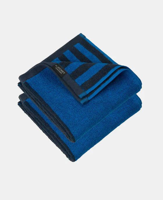 Jockey Cotton Terry Ultrasoft and Durable Striped Gym Towel Ruby (Style #T445) (Pack of 2) - Image 2