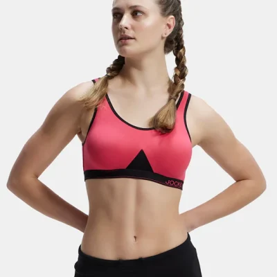 Jockey Active Bra Wirefree Non Padded Super Combed Cotton Elastane Stretch Full Coverage Slip On with Wider Straps and Moisture Move Treatment (Style #1376)