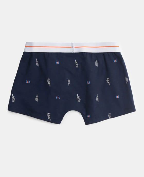 Jockey Juniors Super Combed Cotton Elastane Stretch Printed Trunk with Front Open Fly and Ultrasoft Waistband (Pack of 2) (Style #NB02) - Image 10
