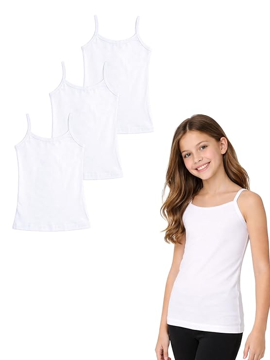 Bodycare Girls Dori Neck Sleeveless Solid Vest (Style #KIA80) (Pack Of 3)