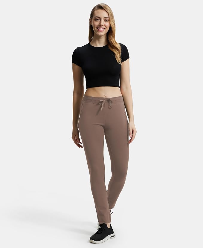 Jockey Super Combed Cotton Elastane Stretch Slim Fit Trackpant With Side Zipper Pockets (Style #1301)