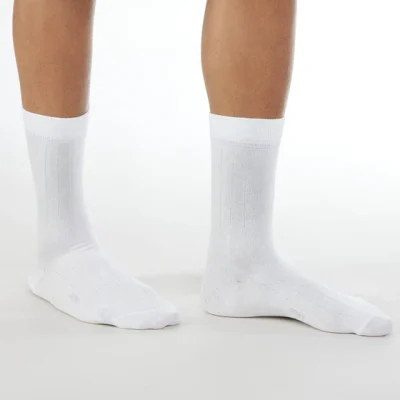 Jockey Cotton Elastane Stretch Crew Length long Socks White (Style #7092)