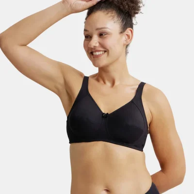 Jockey Plus Size Wirefree Non Padded Super Combed Cotton Elastane Stretch Full Coverage Bra with Side Panel Support (Style #ES13)