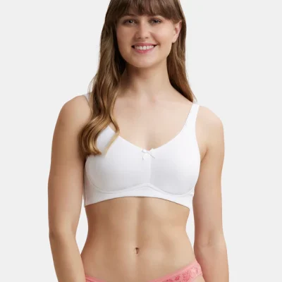 Jockey Everyday Bra Wirefree Non Padded Super Combed Cotton Elastane Stretch Full Coverage with Concealed Shaper Panel (Style #FE41)