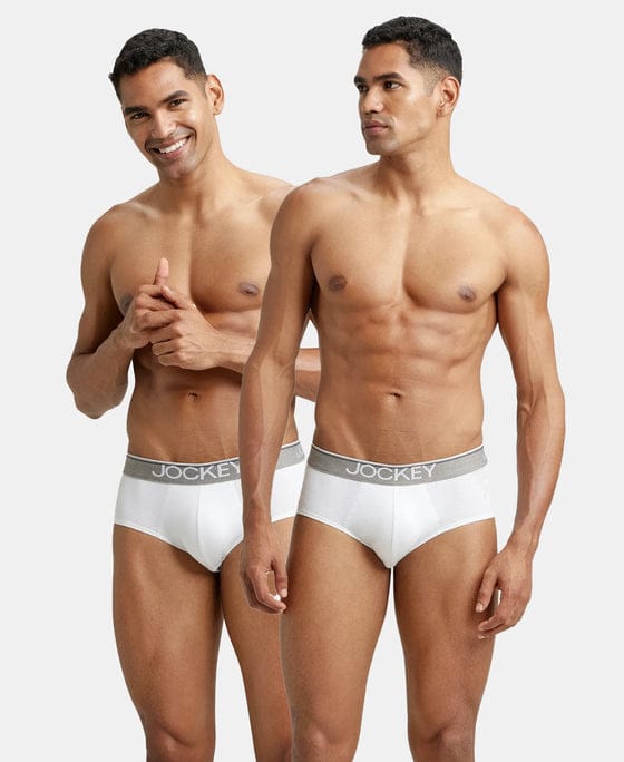 Jockey Brief Super Combed Cotton White with Ultrasoft Waistband (Style #8037) (Pack of 2)