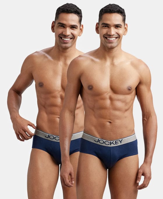 Jockey Brief Super Combed Cotton Solid with Ultrasoft Waistband (Style #8037) (Pack of 2)