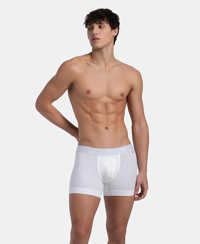 Jockey Trunk Super Combed Cotton Elastane Stretch with Ultrasoft Waistband White (Pack of 2) (Style #US60) - Image 2