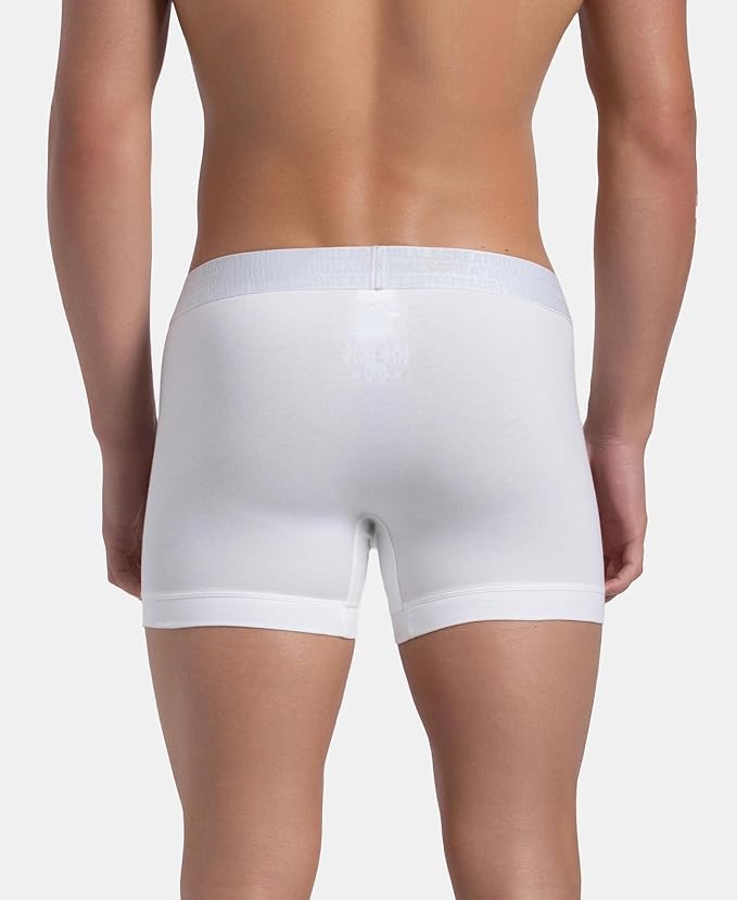 Jockey Trunk Super Combed Cotton Elastane Stretch with Ultrasoft Waistband White (Pack of 2) (Style #US60) - Image 3