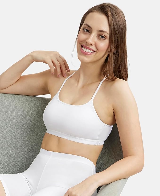 Jockey Crop Top Super Combed Cotton Elastane Stretch Multiway Styled  With Adjustable Straps and StayFresh Treatment (Style #1351)