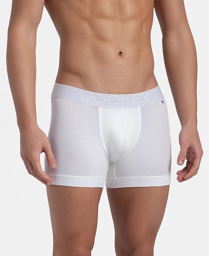Jockey Trunk Super Combed Cotton Elastane Stretch with Ultrasoft Waistband White (Pack of 2) (Style #US60) - Image 4