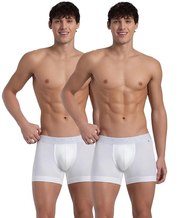 Jockey Trunk Super Combed Cotton Elastane Stretch with Ultrasoft Waistband White (Pack of 2) (Style #US60)