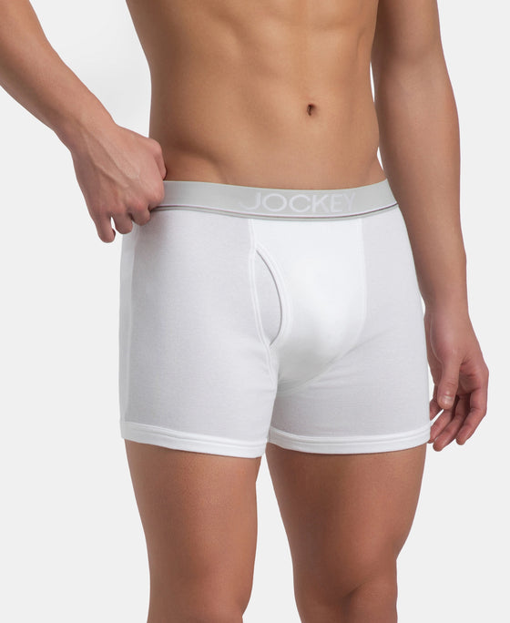 Jockey Boxer Brief Super Combed Cotton Rib Solid white (Pack of 2) (Style #8009) - Image 7