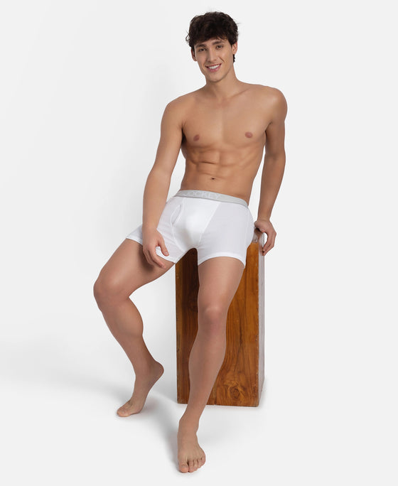 Jockey Boxer Brief Super Combed Cotton Rib Solid white (Pack of 2) (Style #8009) - Image 3