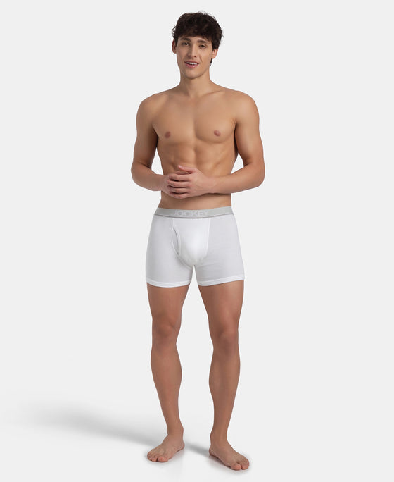 Jockey Boxer Brief Super Combed Cotton Rib Solid white (Pack of 2) (Style #8009) - Image 2